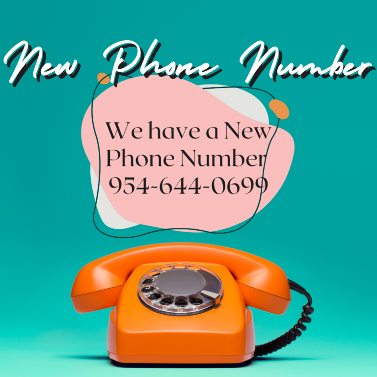 Hello! We have a new phone Number 954-644-0699